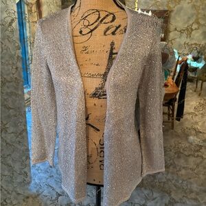 Gorgeous open front cardigan with light detail EUC